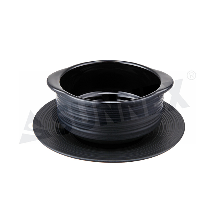 Black Color Porcelain Soup Bowl