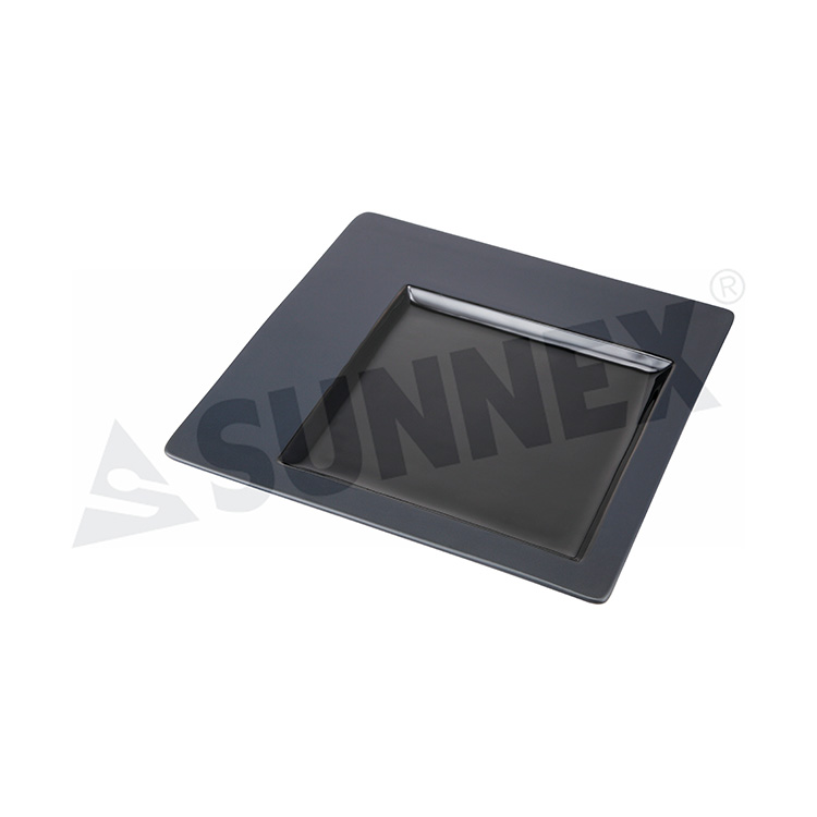 Black Color Porcelain Square Display Plate