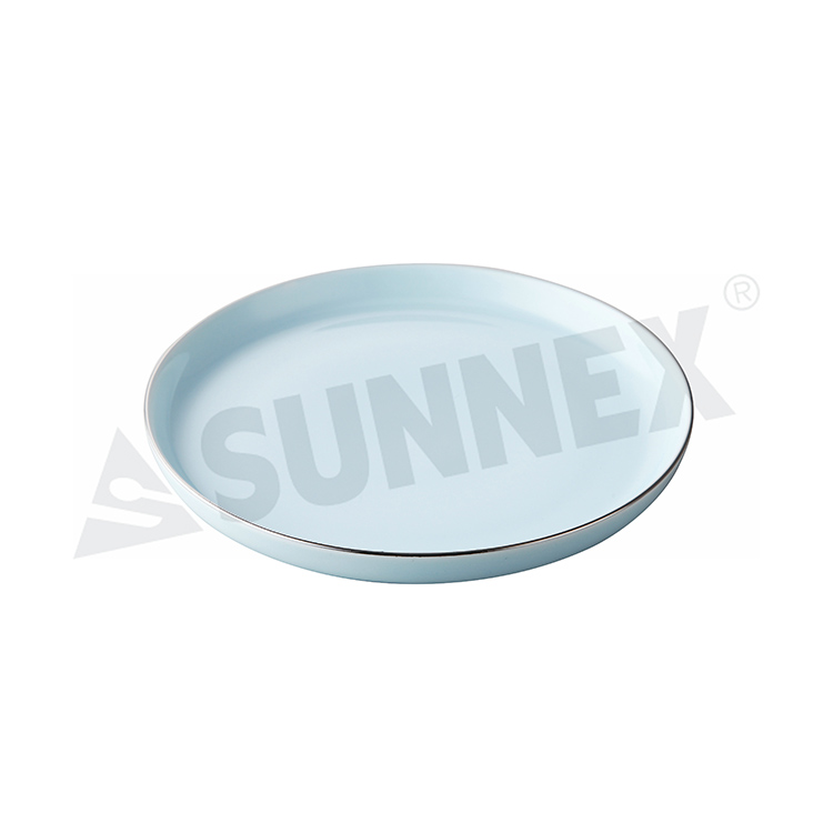 Blue Color Porcelain Round Dish