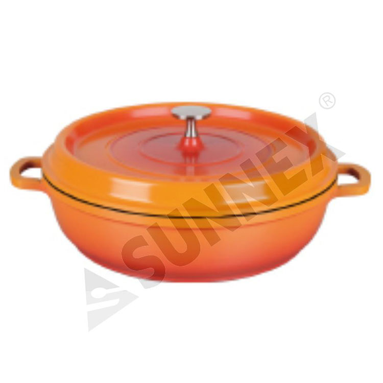 New Design Orange Color Non Stick Pot Round Casserole