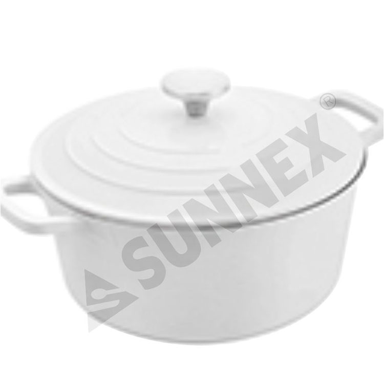 New Design White Color Non Stick Pot Round Casserole