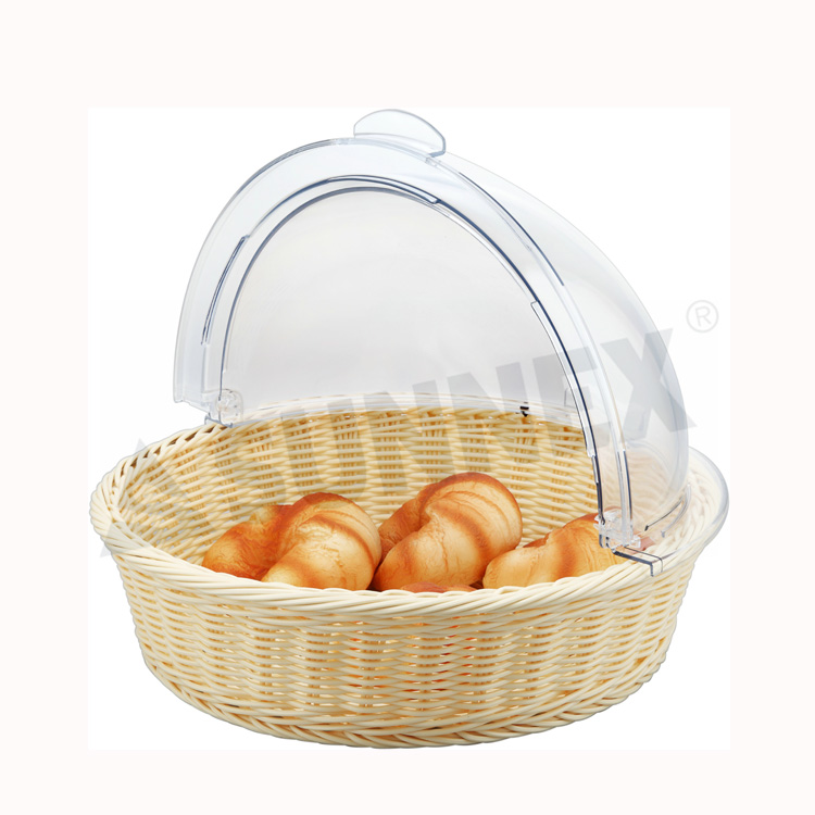 PP Rattan Basket With Roll Top Cover