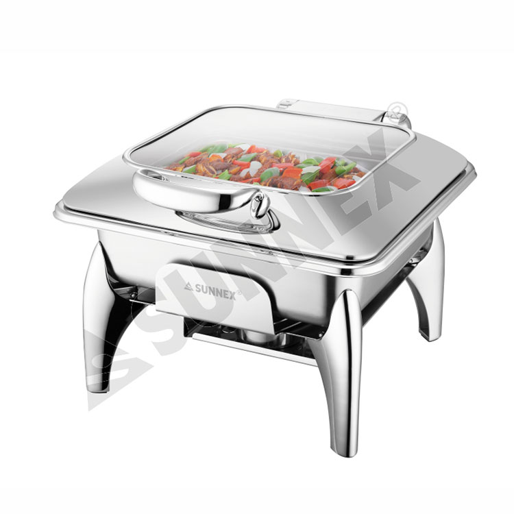 Square Stainless Steel Chafer With Universal Stand