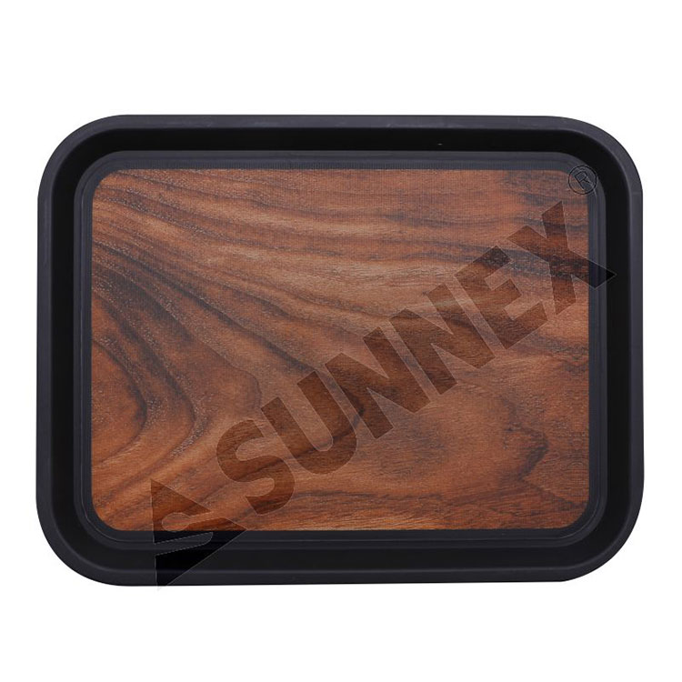 Rectangular Wood Grain Non-Slip Trays