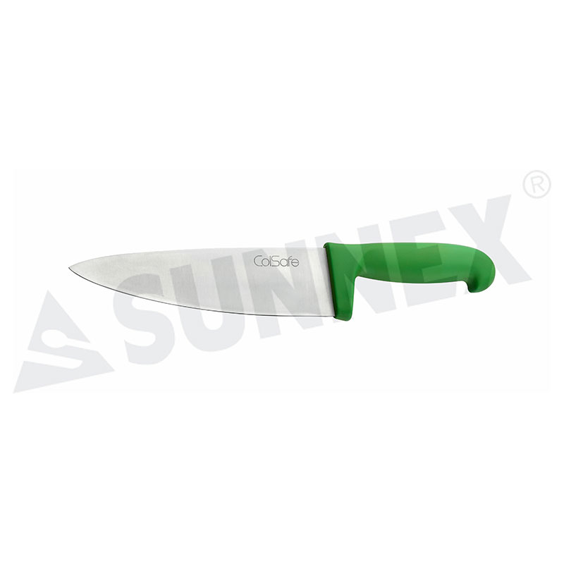 Stainless Steel Cooks Knife with Green Handle 20cm