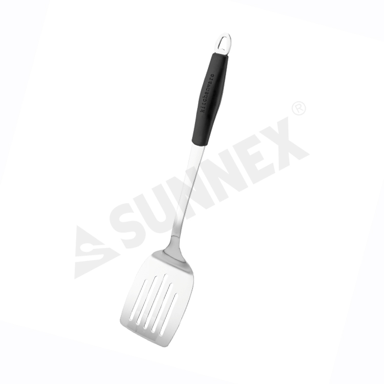 Stainless Steel Slotted Turner With Silicone Handle