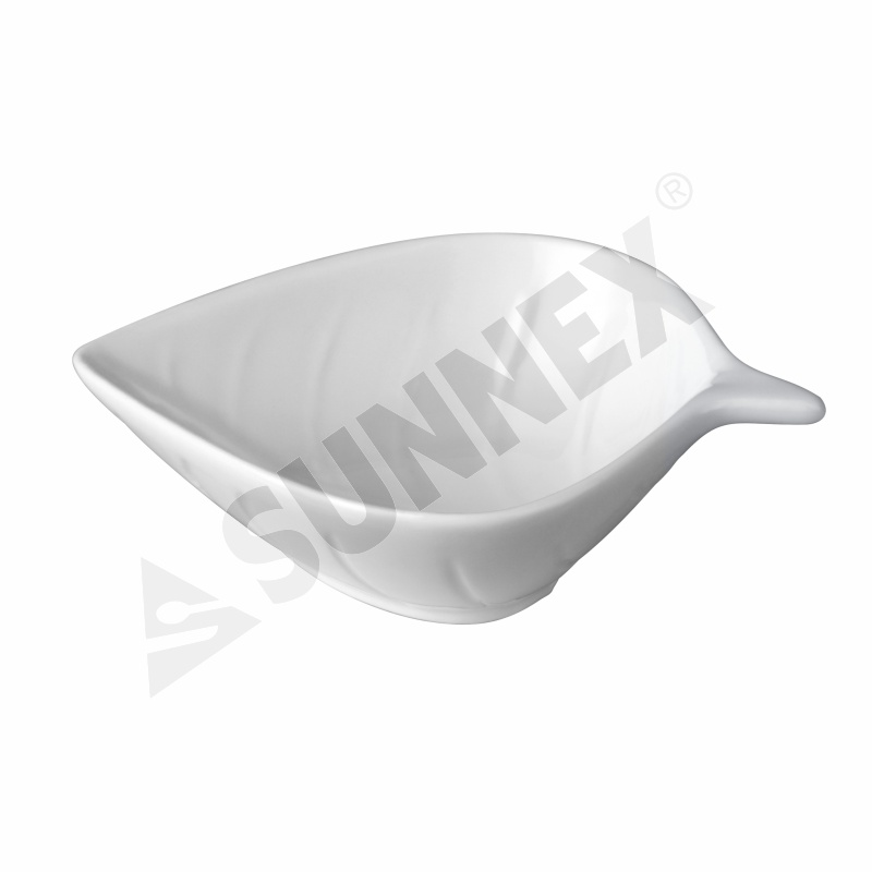 White Color Porcelain Peach Shaped Dish