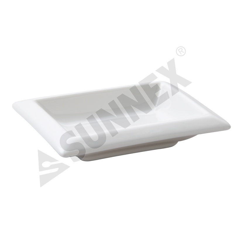 White Color Porcelain Small Square Dish