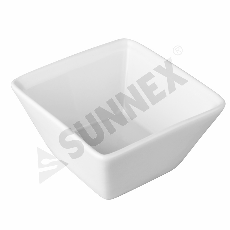 White Color Porcelain Square Dishes